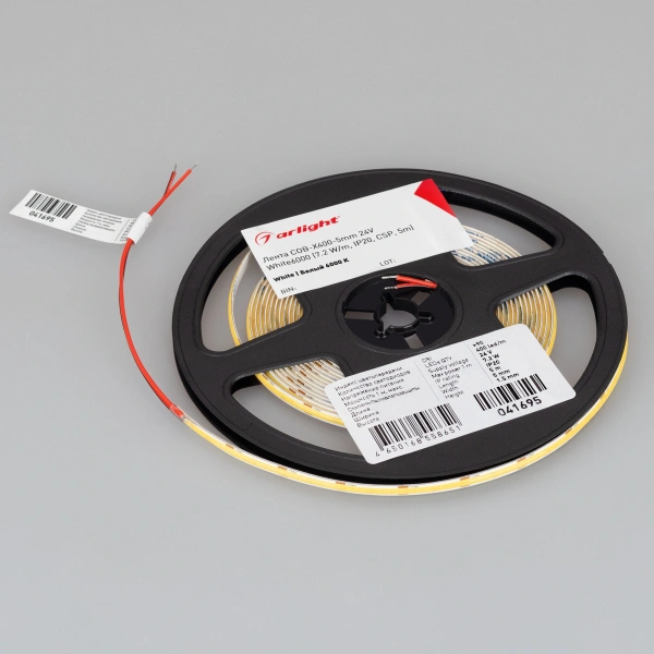 Светодиодная Лента COB-X400-5mm 24V White6000 (7.2 W/m, IP20, CSP, 5m) (Arlight, -)