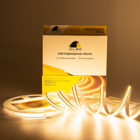 Светодиодная лента Class Premium, 2835, 192 led/m, warm white, 24V, IP33, RN16