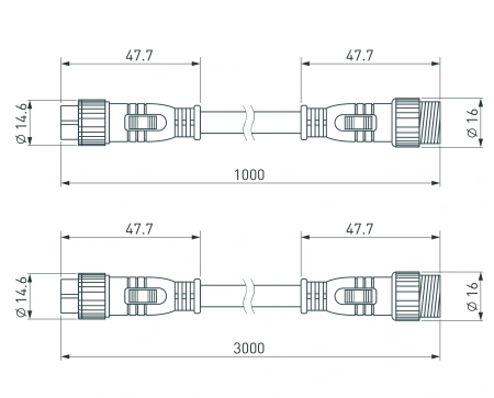 Коннектор питания ARL-LINE-3pin-1000-CON-MF (230V) (Arlight, IP67 Пластик, 3 года)