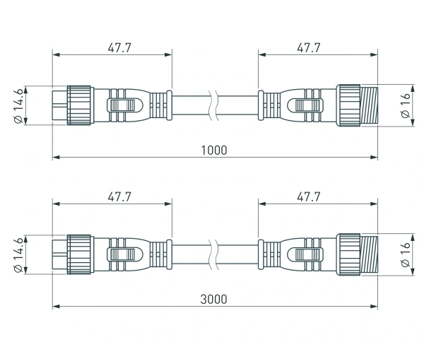 Коннектор питания ARL-LINE-3pin-1000-CON-MF (230V) (Arlight, IP67 Пластик, 3 года)