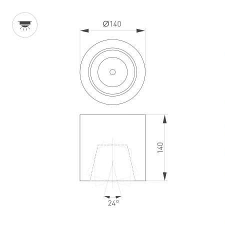 Светильник SP-FOCUS-R140-30W Day White (Arlight, IP20 Металл, 3 года)