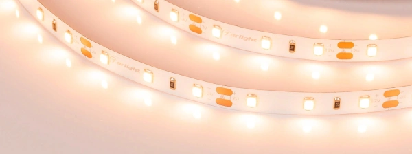 Светодиодная Лента RT-A60-8mm 12V Warm2400 (4.8 W/m, IP20, 2835, 5m) (Arlight, 4.8 Вт/м, IP20)