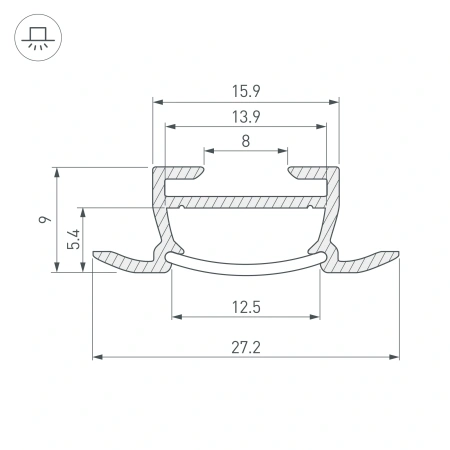 Профиль TK-F-2000 (CT) ANOD (Arlight, Алюминий)