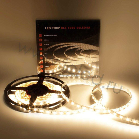 Светодиодная лента Class Premium, 5050, 60 led/m, Warm White, 24V, IP33, А29