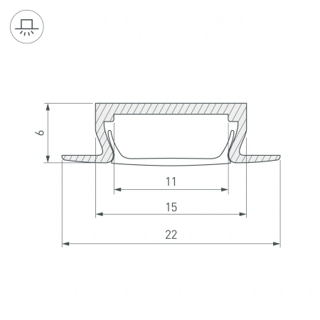 Профиль MIC-F-2000 ANOD (Arlight, Алюминий)