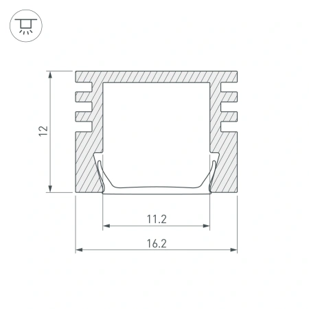 Профиль PDS-S-2000 ANOD Black RAL9005 (Arlight, Алюминий)