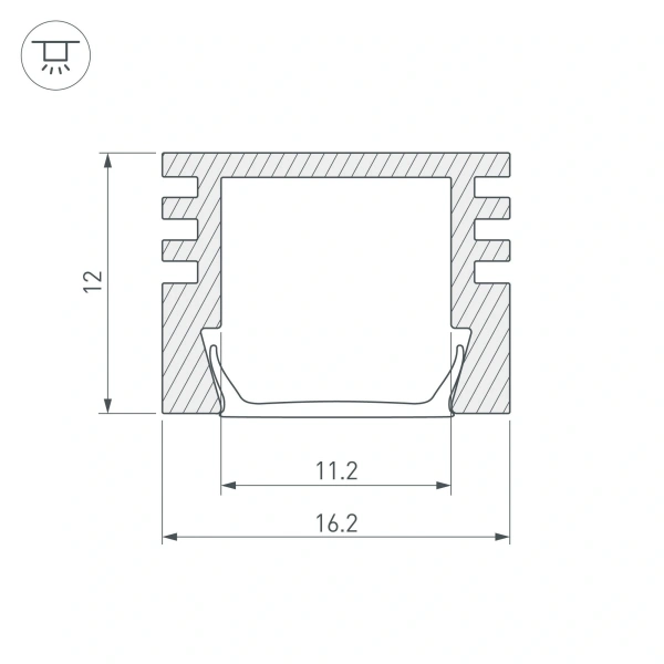 Профиль PDS-S-2000 (Arlight, Алюминий)