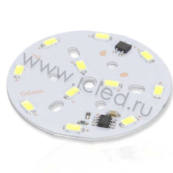 Светодиодная матрица 5730, 11 led, 220V, 7W, Ф56mm, D146, white