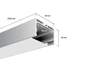 Алюминиевый профиль Design LED LS 4932, 2500 мм, анодированный
