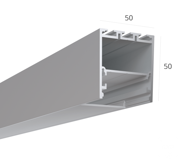 Алюминиевый LED профиль LINE 5050 Anod LT70 (с экраном) — 2000мм