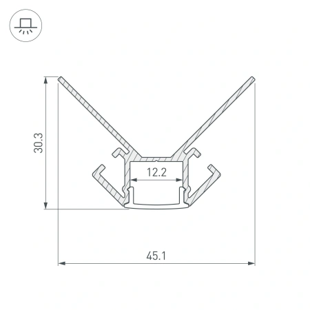 Профиль ARH-DECORE-S12-EXT-2000 ANOD внешний (Arlight, Алюминий)