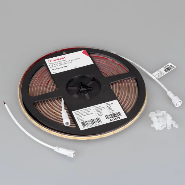 Светодиодная Лента герметичная COB-PS-X400-7mm 24V Warm3000 (7.2 W/m, IP67, CSP, 5m) (Arlight, -)