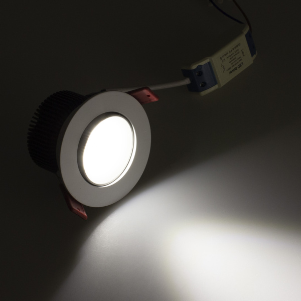 Светодиодный светильник S1001-5W-R85W BW6 (220V, 5W, day white, круглый D90mm)