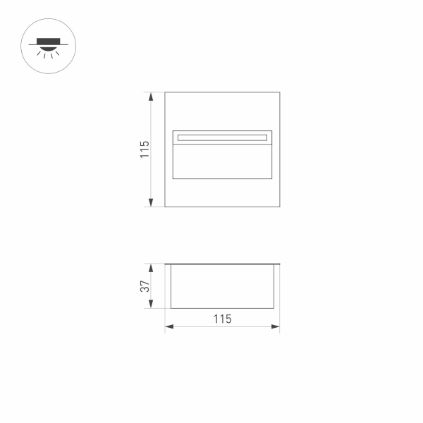 Светильник LTD-TRAIL-S115x115-4W Warm3000 (GR, 70 deg, 230V) (Arlight, IP65 Металл, 3 года)