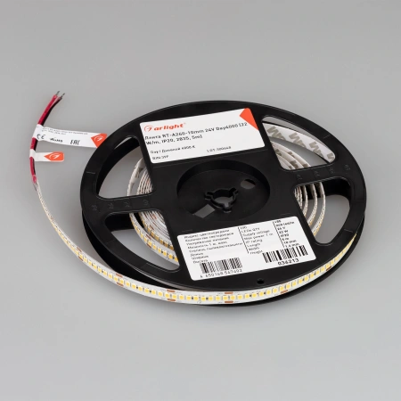 Светодиодная Лента RT-A240-10mm 24V Day4000 (22 W/m, IP20, 2835, 5m) (Arlight, высок.эфф.150 лм/Вт)