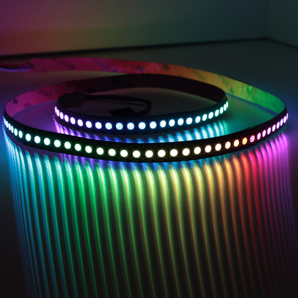 Светодиодная лента LUX class, 5050, 144 led/m, 20W/m, V622, RGB-SPI(WS2812B), 5V, белый шлейф, IP20