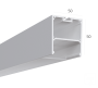 Алюминиевый LED профиль LINE 5050 ral9003 LT70 (с экраном) — 3000мм