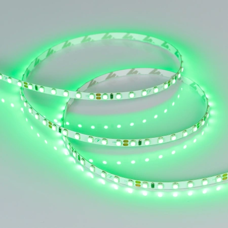 Светодиодная Лента RT-A120-5mm 24V Green (9.6 W/m, IP20, 2835, 5m) (Arlight, узкая)