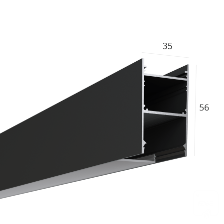 Алюминиевый LED профиль LINE 3556 ral9003 LT70 (с экраном) — 2000мм
