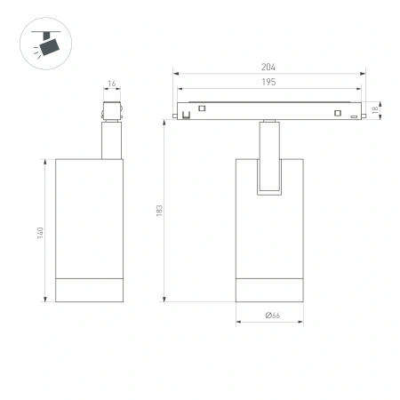 Светильник MAG-ORIENT-SPOT-R65-20W Day4000 (BK, 24 deg, 48V) (Arlight, IP20 Металл, 5 лет)