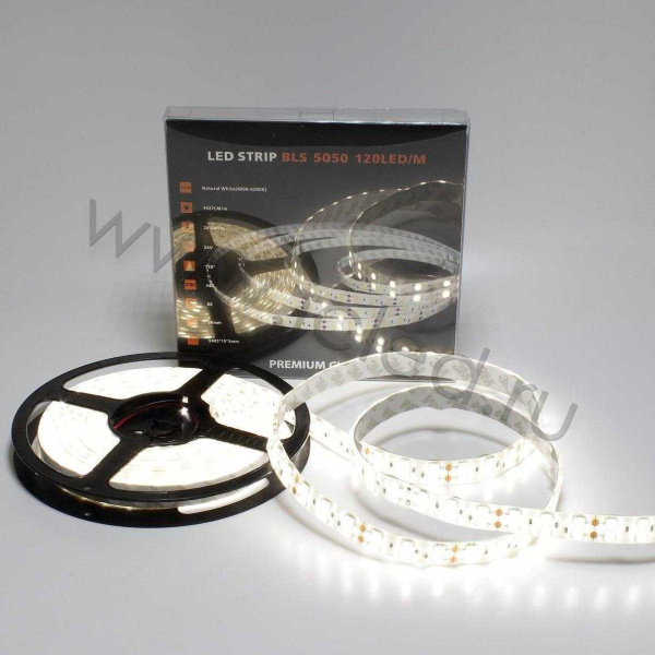 Светодиодная лента Class Premium, 5050, 120 led/m, Day White, 24V, IP65, А12