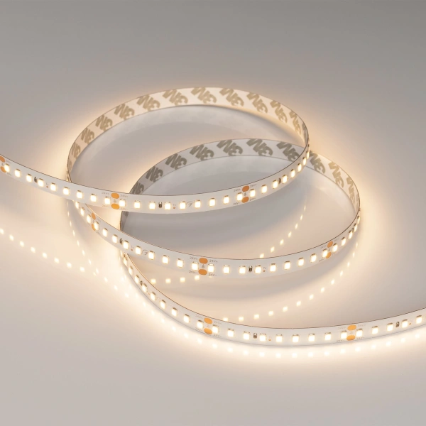 Светодиодная Лента RT-A144-10mm 24V Warm3000 (7.7 W/m, IP20, 2835, 5m) (Arlight, высок.эфф.200 лм/Вт)