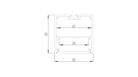 Алюминиевый профиль Design LED LS 5050, 2500 мм, анодированный