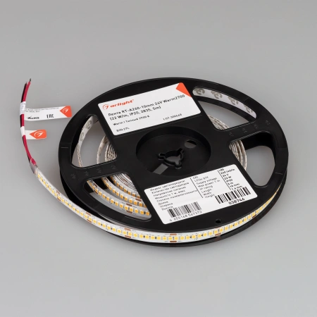 Светодиодная Лента RT-A240-10mm 24V Warm2700 (22 W/m, IP20, 2835, 5m) (Arlight, высок.эфф.150 лм/Вт)