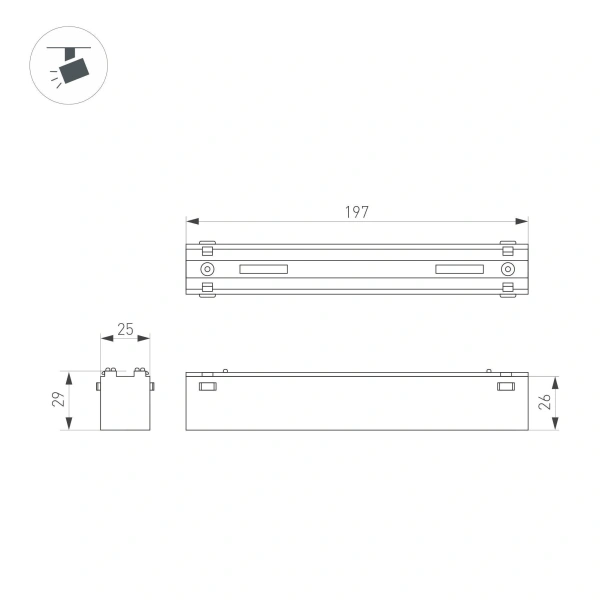 Светильник MAG-VIBE-LASER-L197-12W Day4000 (BK, 24 deg, 48V) (Arlight, IP20 Металл, 5 лет)