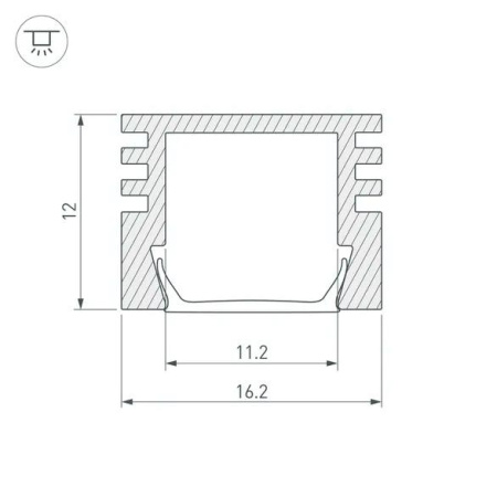 Профиль U-16 12 Anod (с экраном) — 2000мм