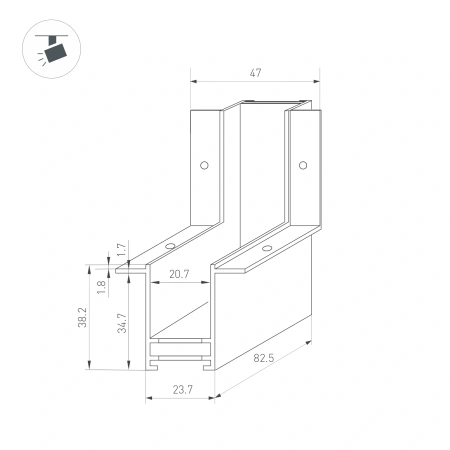 Коннектор угловой MAG-CON-2538-F-L90-INT (BK, внутренний) (Arlight, IP20 Металл, 3 года)