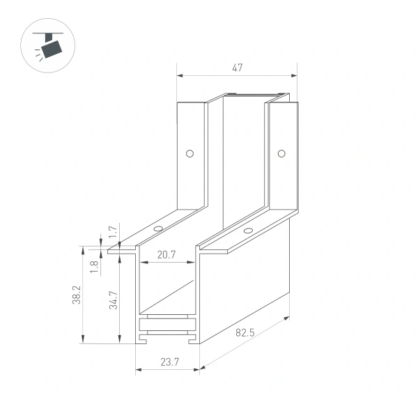 Коннектор угловой MAG-CON-2538-F-L90-INT (BK, внутренний) (Arlight, IP20 Металл, 3 года)