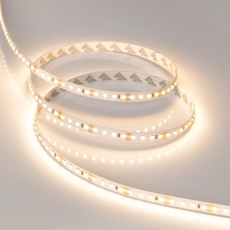 Светодиодная Лента RT-A120-10mm 48V Warm3000 (9.6 W/m, IP20, 2835, 30m) (Arlight, Открытый)