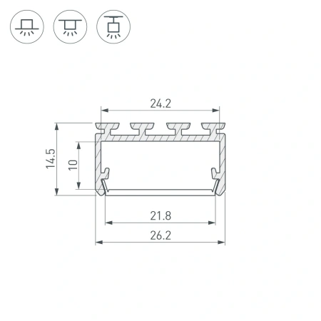 Профиль PLS-LOCK-H15-3000 ANOD (Arlight, Алюминий)