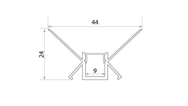 Профиль алюминиевый SWG PRO RC-4425-2.5