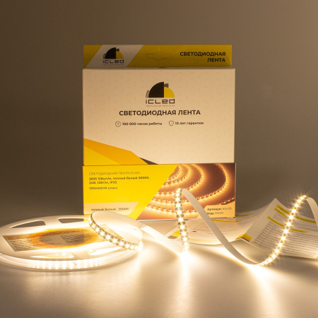 Светодиодная лента Class Premium, 2835, 128 led/m, warm white, 24V, IP33, RN09