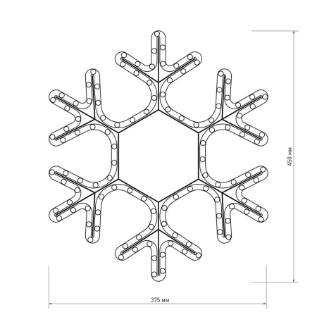 Фигура ARD-SNOWFLAKE-M7-450x375-108LED Warm (230V, 6.5W) (Ardecoled, IP65)