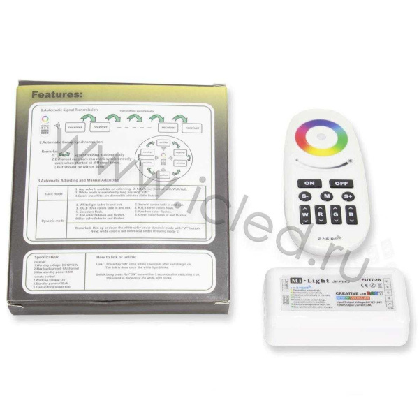 Контроллер с пультом Mi-Light RGBW FUT028 P192 (12-24V, 288-576W)