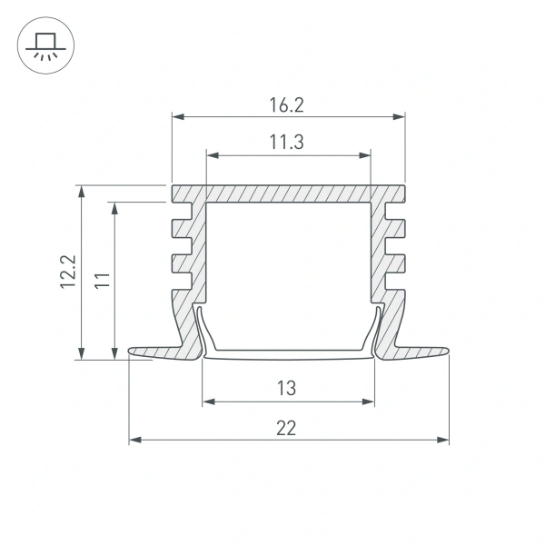 Профиль PDS-F-2000 ANOD (Arlight, Алюминий)