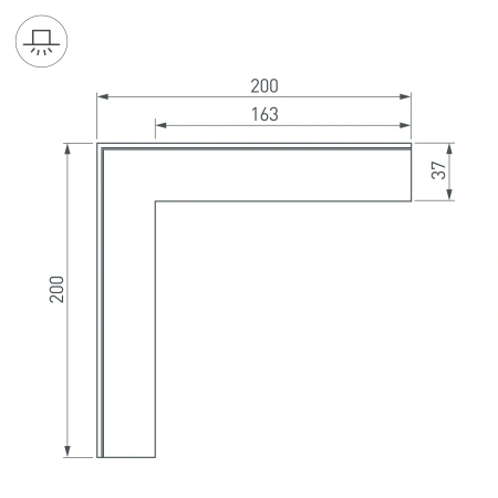 Угол SL-LINIA45-FANTOM внешний (Arlight, Металл)