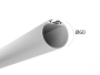 Алюминиевый LED профиль TUBE 60 с экраном — 2500mm