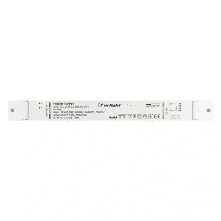Блок питания ARV-SP-48250-LINEAR-PFC (48V, 5.21A, 250W) (Arlight, IP20 Пластик, 5 лет)