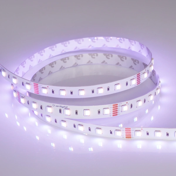 Светодиодная Лента RT 2-5000 24V RGBW-MIX 12mm (5060-One, 60 LED/m, LUX) (Arlight, 20 Вт/м, IP20)
