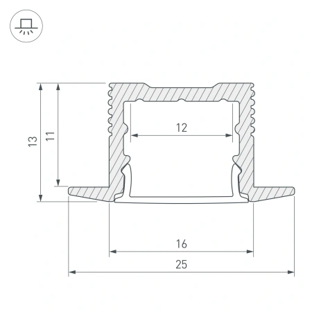 Профиль SL-SLIM-H13M-F25-2000 ANOD (Arlight, Алюминий)