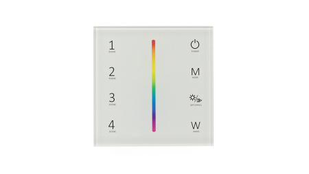 Сенсорная панель T4-1 White IC63 (12-24V, 4x3A, 4x(36-72W), RGBW, RF 2.4GHz)