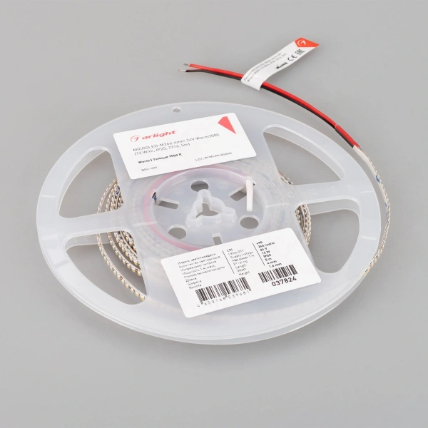 Светодиодная Лента MICROLED-M266-4mm 24V Warm3000 (12 W/m, IP20, 2216, 5m) (Arlight, узкая)