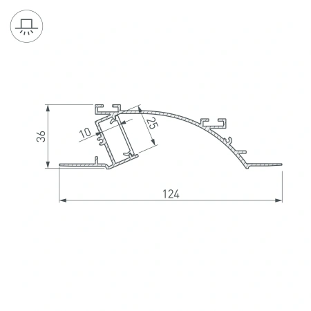 Профиль ALM-ARC-SINGLE-2000 ANOD (Arlight, Алюминий)