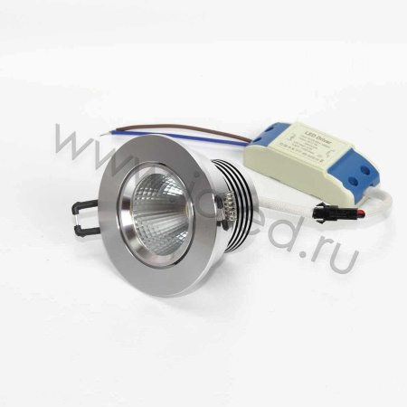 Светодиодный светильник встраиваемый 86 series silver housing BW601 (5W,220V,day white)