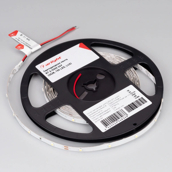 Светодиодная Лента RT 2-5000 24V Cool 8K 0.5x (3528, 150 LED, LUX) (Arlight, 2.9 Вт/м, IP20)