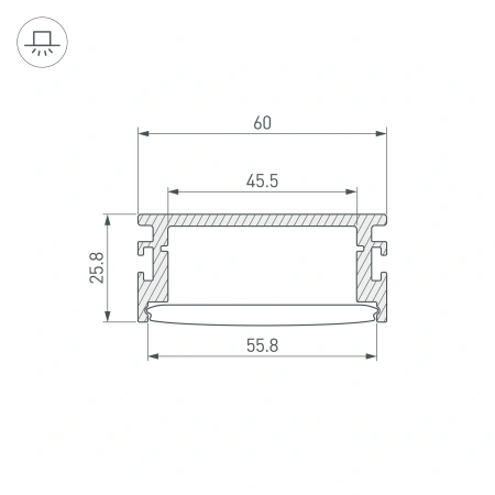 Профиль FLOOR60-H26-3000 ANOD BLACK (Arlight, Алюминий)